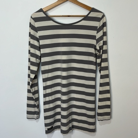 Matilda Jane Wide Gray and White Striped Top Women's Long Sleeve 90s Y2K - Picture 8 of 16